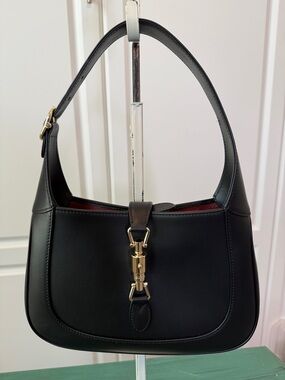 Designer Inspired Black Leather Shoulder/Cross body Bag